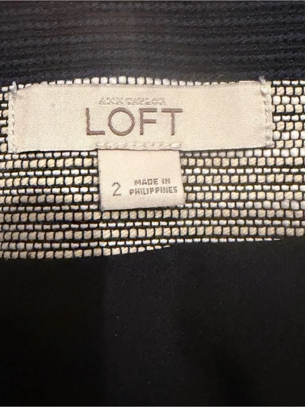 LOFT Striped A-Line Skirt - Black and Silver